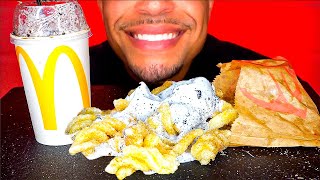 McDonalds Oreo McFlurry Ice Cream Taco Bell Cinnamon Twist Treats Animal Style Eating Show ASMR [upl. by Maibach]