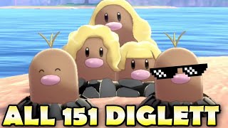 🔍 ALL 151 DIGLETT amp Where To Find Them In Isle of Armor  Pokemon Sword and Shield Diglett Guide [upl. by Ddal472]