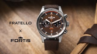 Exclusive Introduction The Fratello × Fortis Flieger F43 Bicompax Umber Brown Capsule Edition [upl. by Nohsal153]