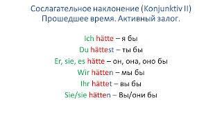 Konjunktiv II Прошедшее время Упражнения Немецкая грамматика [upl. by Eillac]