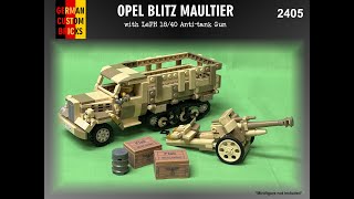 Lego  Opel Blitz Maultier Mule with LeFH 1840 kit review [upl. by Ecnahoy]