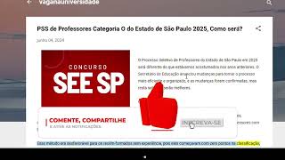 PSS de Professores Categoria O do Estado de São Paulo 2025 Como será [upl. by Chow]