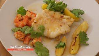 Recette  Cabillaud et crevettes au miel d’AndréClaude  Les Carnets de Julie  Le canard laqué [upl. by Uria]