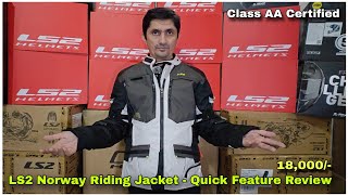 LS2 NORWAY RIDING JACKET  Quick Feature Review  AA Certified Jacket Level 2 Armours  DNA VLOGS [upl. by Datnow451]