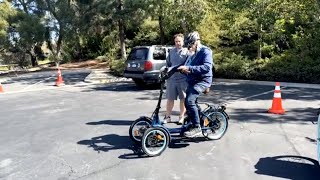 Is a Reverse Electric Trike More Stable This Senior Over 70 Takes Ride on Incredible Tadpole Trike [upl. by Arikaahs654]