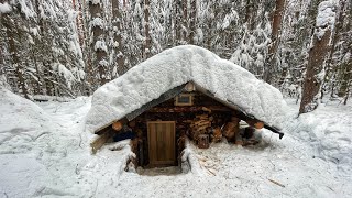 A WARM LOG CABIN UNDERGROUND IN 25°C OUTSIDE I MADE A SMALL FOLDING TABLE  SOLO BUSHCRAFT [upl. by Schug159]