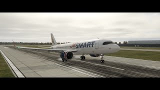 XPlane 121 beta  Toliss a320 neo  landing in Buenos Aires from Montevideo  short flight [upl. by Anitselec]