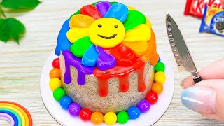 Oreo Rainbow Cake Decorating Sunflower Fondant 🌞 So Sweet Oreo Cream Cake Recipes 🌈 Petite Mastery [upl. by Lovell]