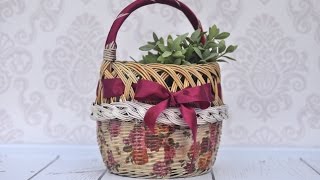 Decoupage tutorial  how to decorate wicker basket  DIY tutorial By Catherine [upl. by Whitcher]