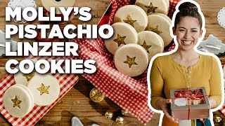 Molly Yehs Pistachio Linzer Cookies  Girl Meets Farm  Food Network [upl. by Clintock175]