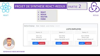 Projet de synthese REACT REDUX ROUTER PARTIE 2 [upl. by Llerrahs923]