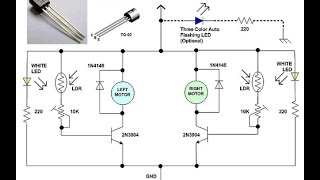 line following robot using two transistor [upl. by Lymn]