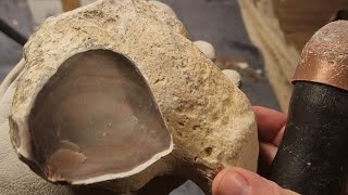 1735  Part 12  Knapping Isidores quotRedquot Chert [upl. by Yaffit]