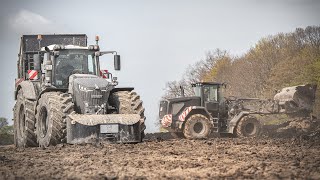 AGRARLOHN MÜRITZ  Fendt 942 Drillingspflegebereifung  TEBBE Dreiachsstreuer  Claas Xerion Saddle [upl. by Saber892]