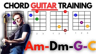 5 Minute Guitar Practice AmDmGC Pattern  Easy Minor Progression  30 BPM [upl. by Carnay67]