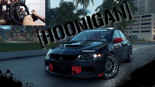 POV Hoonigan Mitsubishi Lancer EVO l The Crew Motorfest  Steering Wheel Gameplay [upl. by Ahsiryt375]