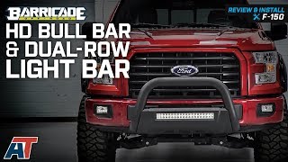 20042018 F150 Barricade Bull Bar with Skid Plate amp 20quot DualRow LED Light Bar Review amp Install [upl. by Fidole]