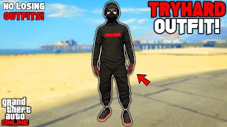 GTA 5 ONLINE EASY BLACK JOGGERS RIPPED SHIRT GLITCH TRYHARD MODDED OUTFIT 167 NO TRANSFER GLITCH [upl. by Ydnew]