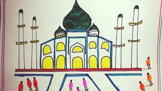 How to draw beautiful Mosque  Masjid drawing for beginners  art mosque [upl. by Auhso]