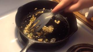 Cooking Oyster Mushrooms and Wild Onions [upl. by Aleihs601]