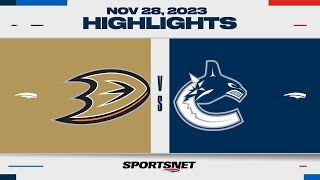 NHL Highlights  Ducks vs Canucks  November 28 2023 [upl. by Ladnek80]