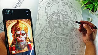 Draw with me  Hanuman ji outline tutorial  step by step [upl. by Avirt]