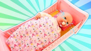 Baby doll Bedtime routine in a pink bedroom  Unboxing video [upl. by Eads]