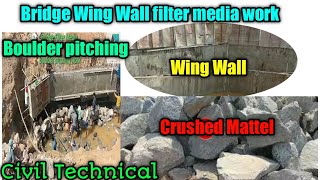 Bridge Wing wall boulder pitching and filter media work [upl. by Omari]