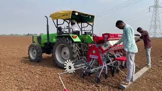 Dharti premium seed drill for sowing groundnut maize chickpea Chana [upl. by Ailee771]