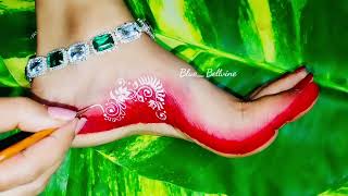 Beautiful Alta Design For Feet  Durgapuja Special Alta design [upl. by Albertson435]