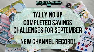 Tallying Up Completed Savings Challenges for September and Allocating the Money to Sinking Funds [upl. by Annohsal]