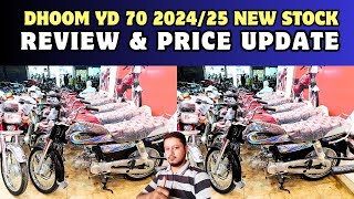 Dhoom yd 70cc new stock 202425  short review  new price update  akber road bike market Karachi [upl. by Ahsimed]