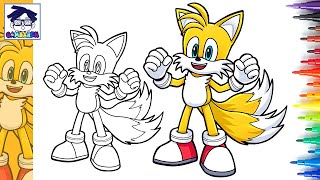 Cara Menggambar MILES TAILS PROWER  SONIC The Hedgehog  Movie  game  step by step [upl. by Siesser76]