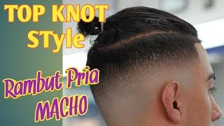 Top Knot Haircut  cara simple potong rambut keren  bebas gunting [upl. by Anurag]