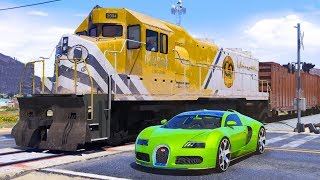 Süper Hızlı Arabalar vs Hızlı Tren Yarışıyor  GTA 5 [upl. by Galan]