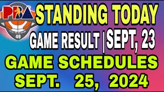 PBA GAME STANDINGS  SEPT 23 2024  PBA GAME RESULT  PBA GAME SCHEDULES [upl. by Dorkas348]