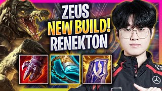 ZEUS TRIES NEW RENEKTON BUILD  T1 Zeus Plays Renekton TOP vs Gnar  Season 2024 [upl. by Drew]