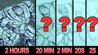 DRAWING the HULKBUSTER IN 2 HOURS 20 MINUTES 2 MINUTES 20 SECONDS amp 2 SECONDS [upl. by Naihr]