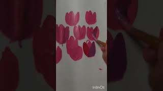 Tulip flower painting part1 [upl. by Arinaj]