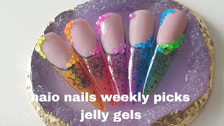 NAIO NAILS  Weekly picks  Jelly Gels  nail art design [upl. by Acissej]