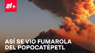 Así se vio la fumarola del volcán Popocatépetl hoy 20 de febrero de 2024  N [upl. by Einor]