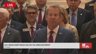 Gov Kemp on surplus tax rebates in Georgia  Full press conference [upl. by Siusan669]