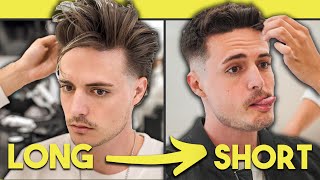 3 Haircuts From Long To Short  Slickback Textured Quiff Mullet Short Fringe  4 Mens Hairstyles [upl. by Imelda457]