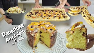 PANETTONE BRIOCHE ARROTOLATO veloce IN PENTOLA con MARMELLATA e NOCI [upl. by Brey]