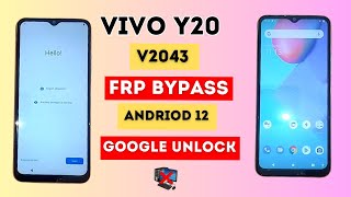 Vivo Y20 frp bypass Android 12  Vivo Y20 V2043 google account bypass [upl. by Dranoc]