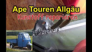 Kunststoff reparieren  schweißen  Ape P501 Kotflügel reparieren [upl. by Ardnasirhc]