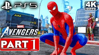 MARVELS AVENGERS SPIDERMAN PS5 Gameplay Walkthrough Part 1 4K 60FPS  No Commentary [upl. by Haldas]