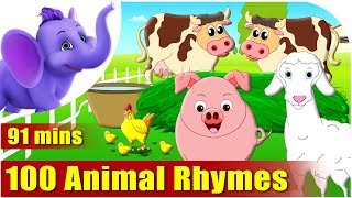 Top 100 Animal Rhymes in English [upl. by Kozloski132]