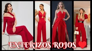 ENTERIZOS ELEGANTES PARA FIESTA ♥️ ROJOS enterizos moda2023 enterizosdemujer [upl. by Timmy861]