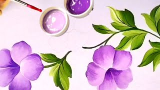 Painting Flower on Fabric Made Easy Basic Fabric Painting tutorial in English [upl. by Litt723]